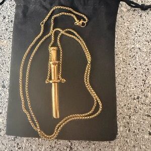 Incognito Compact Bump Straw Pendant Necklace Snuff Tool Jewelry SNOGO Clone GLD